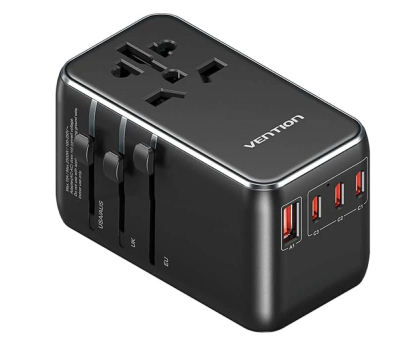 Ładowarka do smartfonów Vention Uniwersalny adapter podróżny 100W GaN 1x USB-A 3x USB-C